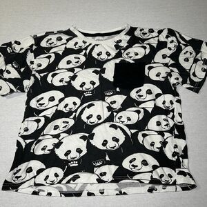 Panda All-Over Print T-shirt made of cotton, size 16, Cute